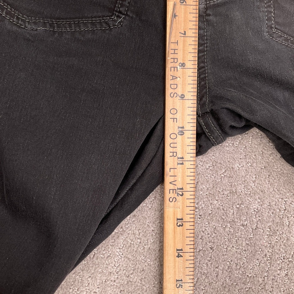 Free People Jeans Women 32W 31.5L Black Flare Chevron Stitch 70s Penny Lane VTG - Picture 7 of 12